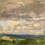 Jon Redmond, Clouds North, 2016, oil on board, 10 x 10 inches