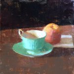 Jon Redmond, Eclipse, 2017, oil on board, 10 x 10 inches