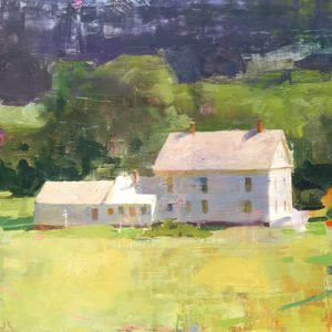 Jon Redmond, Farmhouse, 2019, Oil on board, 10 x 10 inches