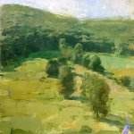 Jon Redmond, Smith Hollow, 2017, oil on board, 14 x 14 inches
