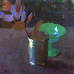 Jon Redmond, Smoke Brush, 2016, oil on board, 10 x 10 inches