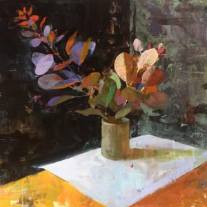 Jon Redmond, Smokebush, 2019, Oil on board, 15 ½ x 15 ½ inches