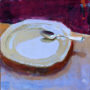 Jon Redmond, Spoon 2, Dusk, 2019, Oil on board, 10 x 10 inches