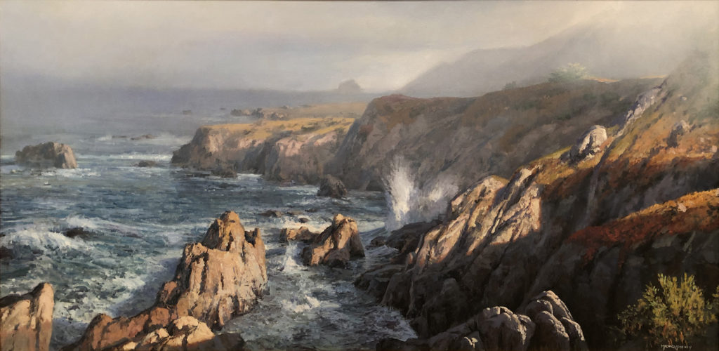 Michael Godfrey, Big Sur Morning, Oil on canvas, 24 x 48 inches
