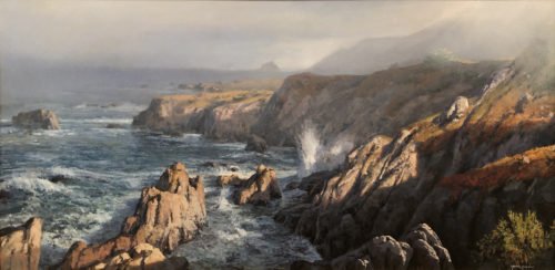 Michael Godfrey, Big Sur Morning, Oil on canvas, 24 x 48 inches