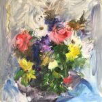 Mary Page Evans, Mixed Bouquet, Oil on canvas, 20 x 20 inches