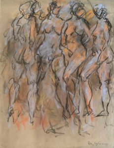 Mary Page Evans, Rhythmic Figures, 2021, Pastel and charcoal on paper, 25 ¼ x 19 ¼ inches