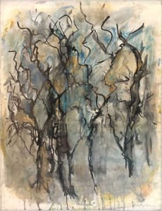 Mary Page Evans, Rhythmic Trees, 2021, Pastel, charcoal, and ink on paper, 25 ½ x 19 ¾ inches