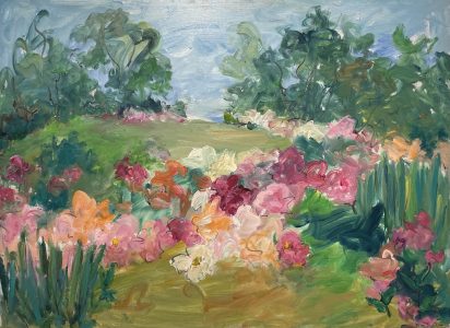 Mary Page Evans, Summer Peonies (SOLD), 2021, Oil on canvas, 34 x 46 inches