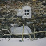 Peter Sculthorpe, Barrow and Axes, 2016, watercolor, 11 5/8 x 16 1/8 inches