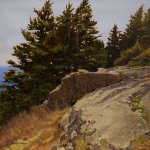 Peter Sculthorpe, Cap Stone, 2016, oil on birch panel, 8 x 8 inches