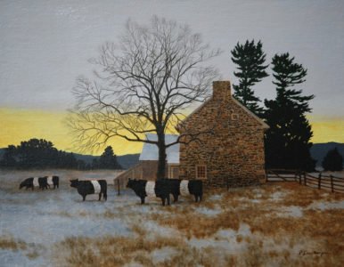 Peter Sculthorpe, Downland, 2019, Oil on panel, 11 x 14 inches