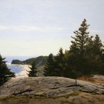 Peter Sculthorpe, From White Head, 2016, oil on linen, 10 x 20 inches