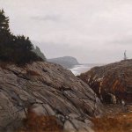 Peter Sculthorpe, In the Notch, 2016, oil on mounted linen, 10 x 20 inches