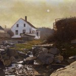 Peter Sculthorpe, Morning Mists, 2016, oil on birch panel, 8 x 8 inches