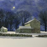 Peter Sculthorpe, Oley Valley Nocturne (SOLD), 2015, watercolor, 27 1/2 x 39 inches