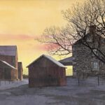 Peter Sculthorpe (b. 1948), Before Dusk, 1998, Watercolor on rag panel, 22 x 60 inches, Framed: 28 1/2 x 66 1/2 inches