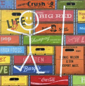 Robert C. Jackson, Stick Figure and a Straight Line, Oil on linen, 36 x 36 inches