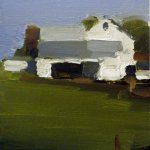 Stanley Bielen, Montgomery County Barn, 2009, oil on prepared panel, 6 1/4 x 5 3/4 inches