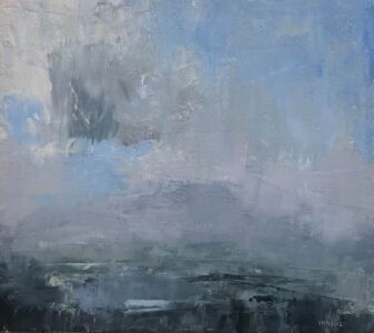 Stuart Shils, Toward Seymour Lake, Passing Clouds, 2002, oil on panel, 9 x 10 inches