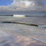 Timothy Barr, Golden Surf, 2018, oil on panel, 24 x 20 inches
