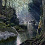 Timothy Barr, Mossy Glen, 2018, oil on panel, 24 x 30 inches