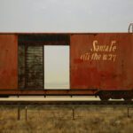 Francis DiFronzo, Western Front, 2023, Oil over watercolor and gouache on panel, 36 x 72 inches