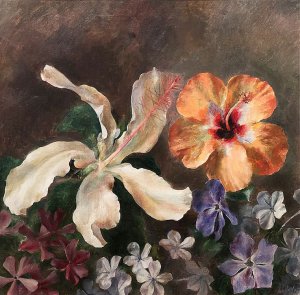 Henriette Wyeth (1907-1997), Floral Still Life, Oil on canvas, 16 x 16 inches