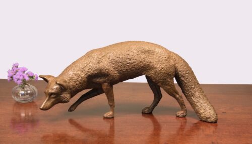 J. Clayton Bright, Red Fox (vulpes fulva) (table size), Bronze, 15 x 6 ¾ x 5 inches, Edition of 45