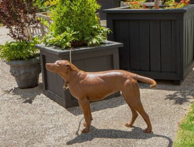 J. Clayton Bright, Coffee Shop Dog (life size), Bronze, 37 x 14 x 27 inches, Edition of 15