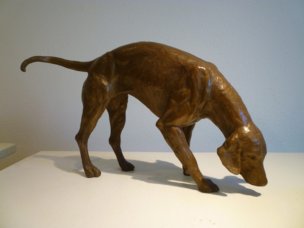 J. Clayton Bright, On the Line (table size), Bronze, 14 x 8 x 4 inches