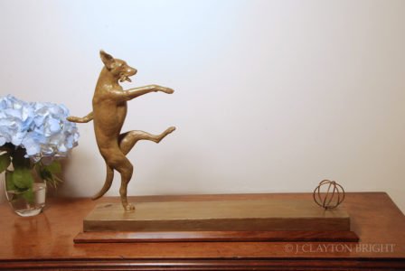 J. Clayton Bright, The Kick, Bronze, 14 ⅜ x 22 x 5 ¼ inches