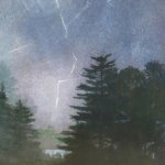 John W. McCoy, Thunderstorm, 1972, mixed media on paper, 30 x 22 inches