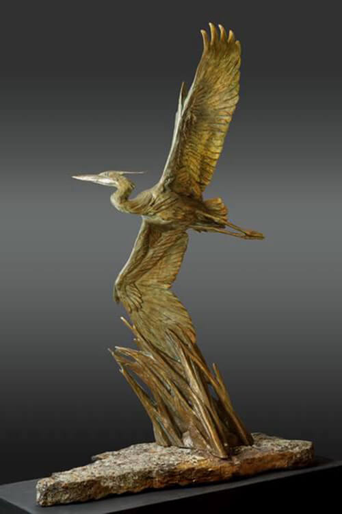 Margery Torrey, Nor'Easter, Bronze, 2018, 74.25 x 30 x 20 inches