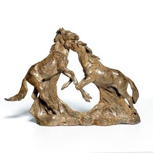Margery Torrey, Dancing Horses, Bronze, 16 x 11 ½ x 3 inches, edition of 25