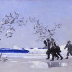 SOLD - N.C. Wyeth (1882-1945), Endpaper from Mysterious Island, Oil on canvas, 28 x 40 inches