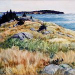 N.C. Wyeth, Maine Islands, 1939/1941, oil on renaissancne panel, 15 x 22 1/2 inches