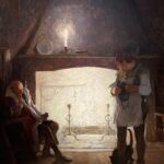 N.C. Wyeth (1882-1945) - "Now, mark me, mine host," Sir Daniel said, "follow but mine orders and I shall be your good lord ever", 1916, Oil on canvas, 40 ¼ x 32 ⅛ inches