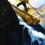 SOLD - N.C. Wyeth (1882-1945), Octave Plunged, 1920, Oil on canvas, 36 x 25 inches