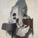 N.C. Wyeth (1882-1945), 'Your father--' Sabra would begin courageously, resolved to make him live again in the minds of the children, 1929, oil on canvas, 40 x 32 ⅜ inches