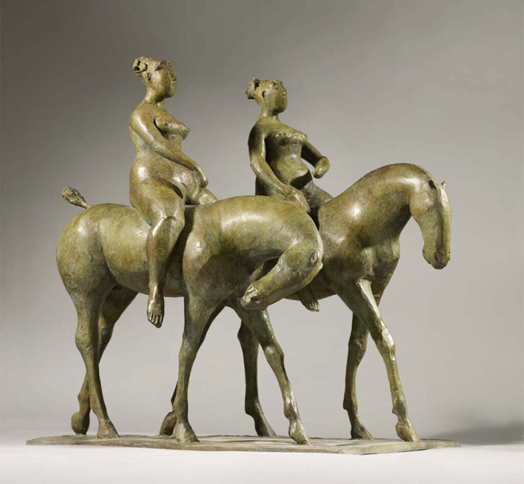 Olivia Musgrave, Turning for Home, Bronze, 36 x 35 x 22 inches, Edition of 9