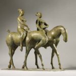 Olivia Musgrave, Turning for Home, Bronze, 36 x 35 x 22 inches, Edition of 9