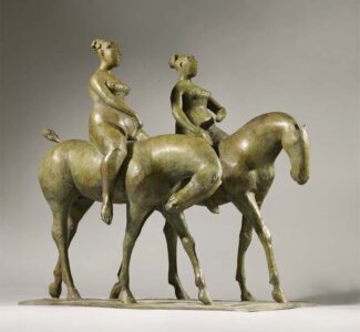 Olivia Musgrave, Turning for Home, Bronze, 36 x 35 x 22 inches, Edition of 9