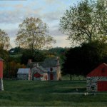 Timothy Barr, Gilpin Farm Sunset, 2012, oil on panel, 16 x 28 inches