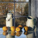 Timothy Barr, Golden Apples, oil on panel, 16 x 20 inches