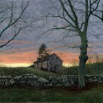 Timothy Barr, Mossy Oaks, 2012, oil on panel, 20 x 40 inches