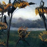 Timothy Barr, Sunflowers and Gold Finches, 2011, oil on panel, 20 x 24 inches