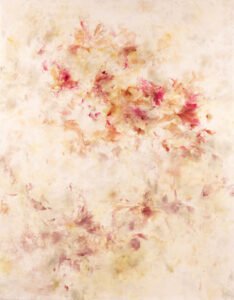 SOLD - Betsy Eby, In Her Faint Evidence, 2021; Encaustic, oil and ink on panel; 70 x 55 inches