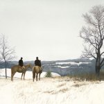 Peter Sculthorpe, From the Hilltops, watercolor 20 x 40 inches