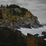 Peter Sculthorpe, Monhegan Headland, oil on linen, 31 1/2 x 49 inches